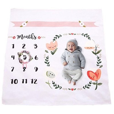 Amazon hot sale fashion design beautiful photography background brop infant newborn baby monthly milestone blanket