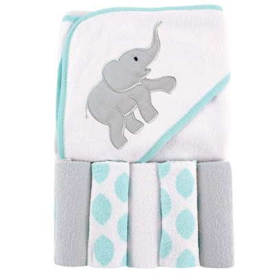 wholesale baby boys and girls microfiber elephant hooded towel and washcloths