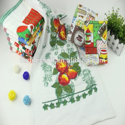 Cotton velour christmas gift pigment printing kitchen tea towel wholesale